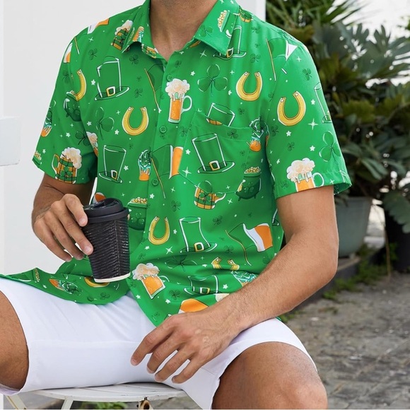 Other - Green Patterned saint patrick Men's Shirt